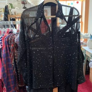 Sheer blouse with stars
